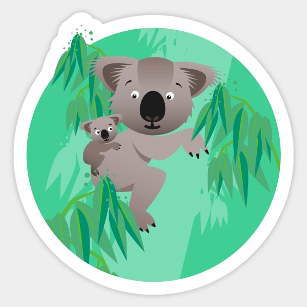 Animals in the nursery - koalas in the jungle Sticker by Piakolle